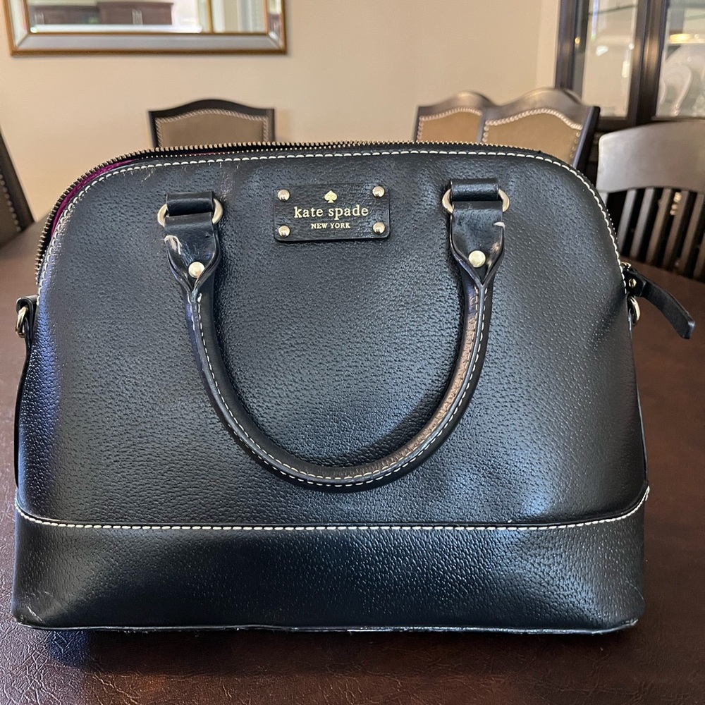 Kate Spade black leather satchel